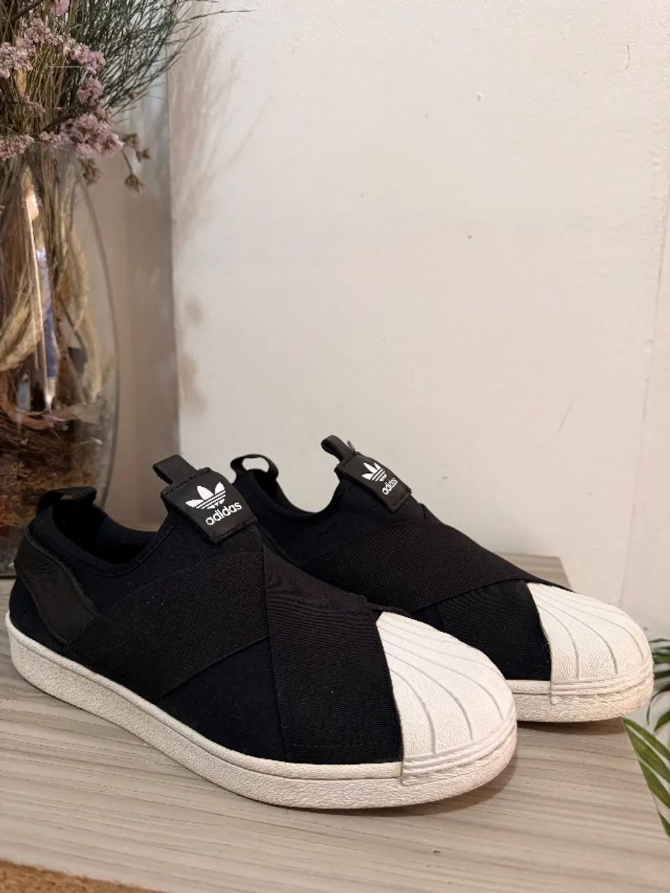 Tenis Adidas Superstar Slip On W Preto Calçados Conjunto