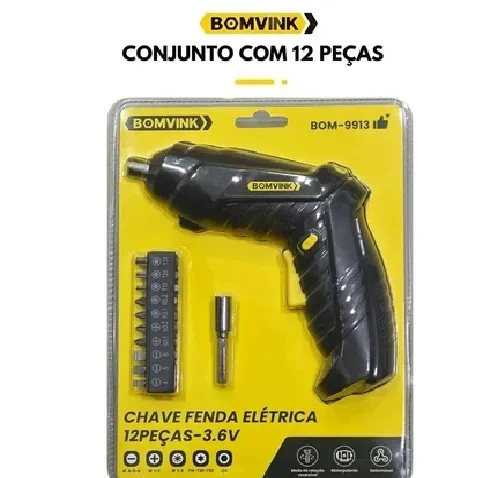 Chave de Fenda Elétrica Parafusadeira Portátil 3.6V