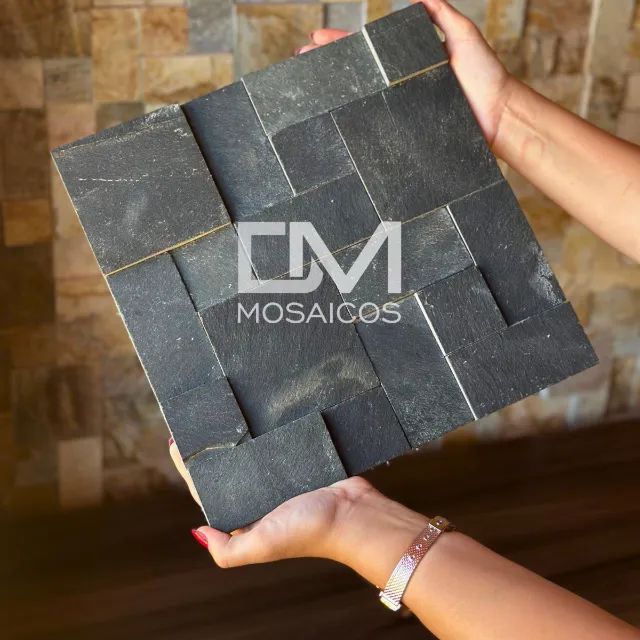 MOSAICO PEDRA FERRO PRETA - Foto 2