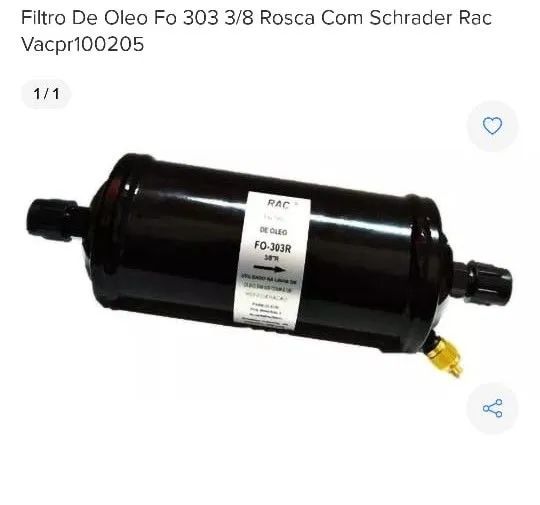Filtro de Óleo Fo 303 3/8 Rosca Com Schrader Rac