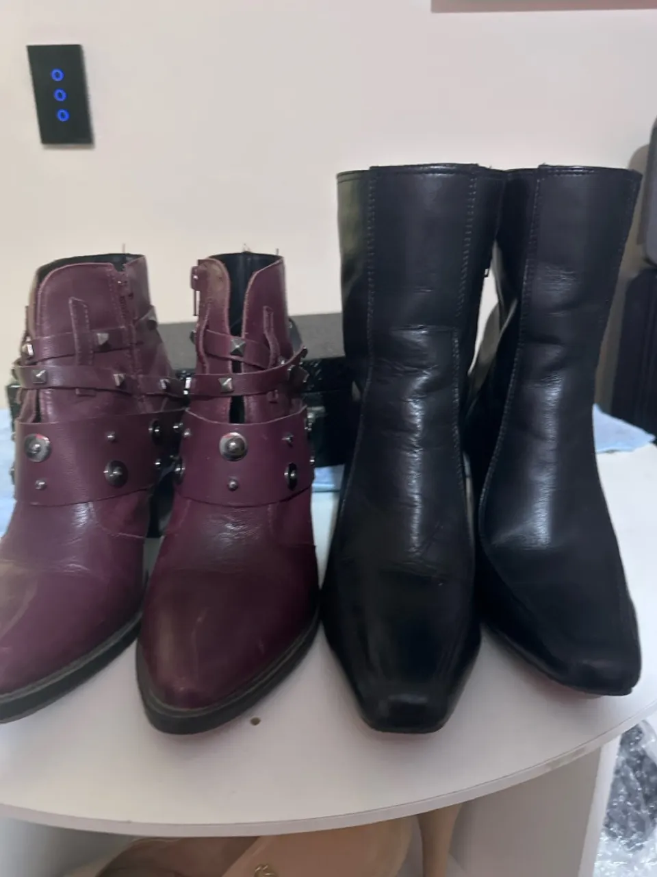 Botas de couro cano curto