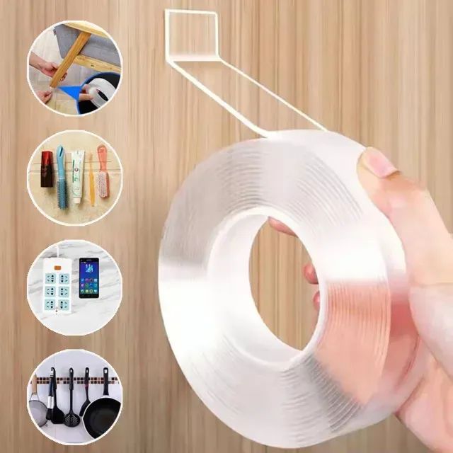 Fita Dupla Face Extra Forte Transparente NanoGel Silicone Mágica Adesiva Cola na Parede Mó - Foto 5