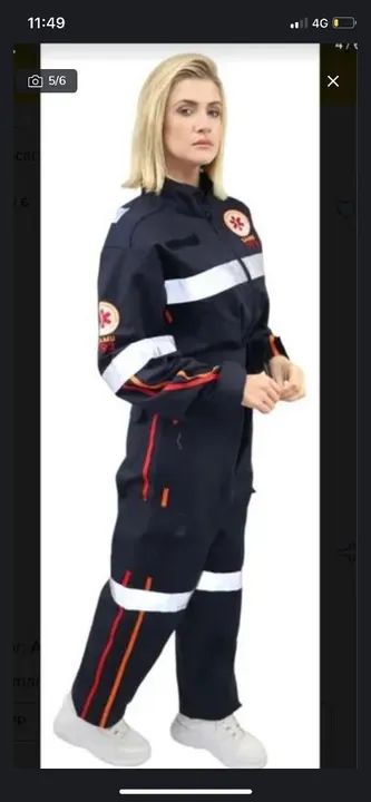 Macacão feminino SAMU 192 - Uniforme de Emergência - Foto 4