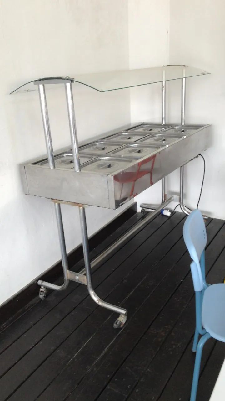 Carrinho Buffet Térmico Self Service Inox 8 Cubas 220v - Foto 2