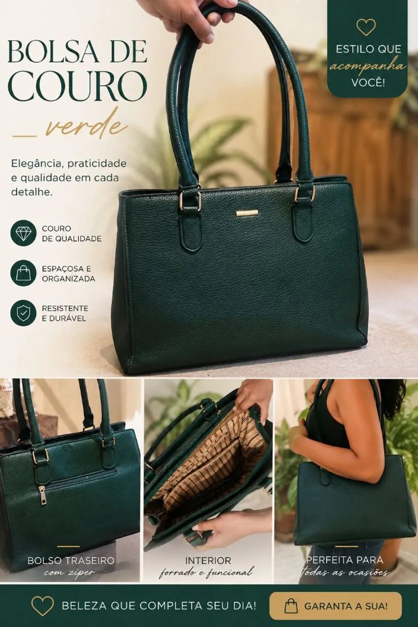 Bolsa de couro feminina - Foto 4