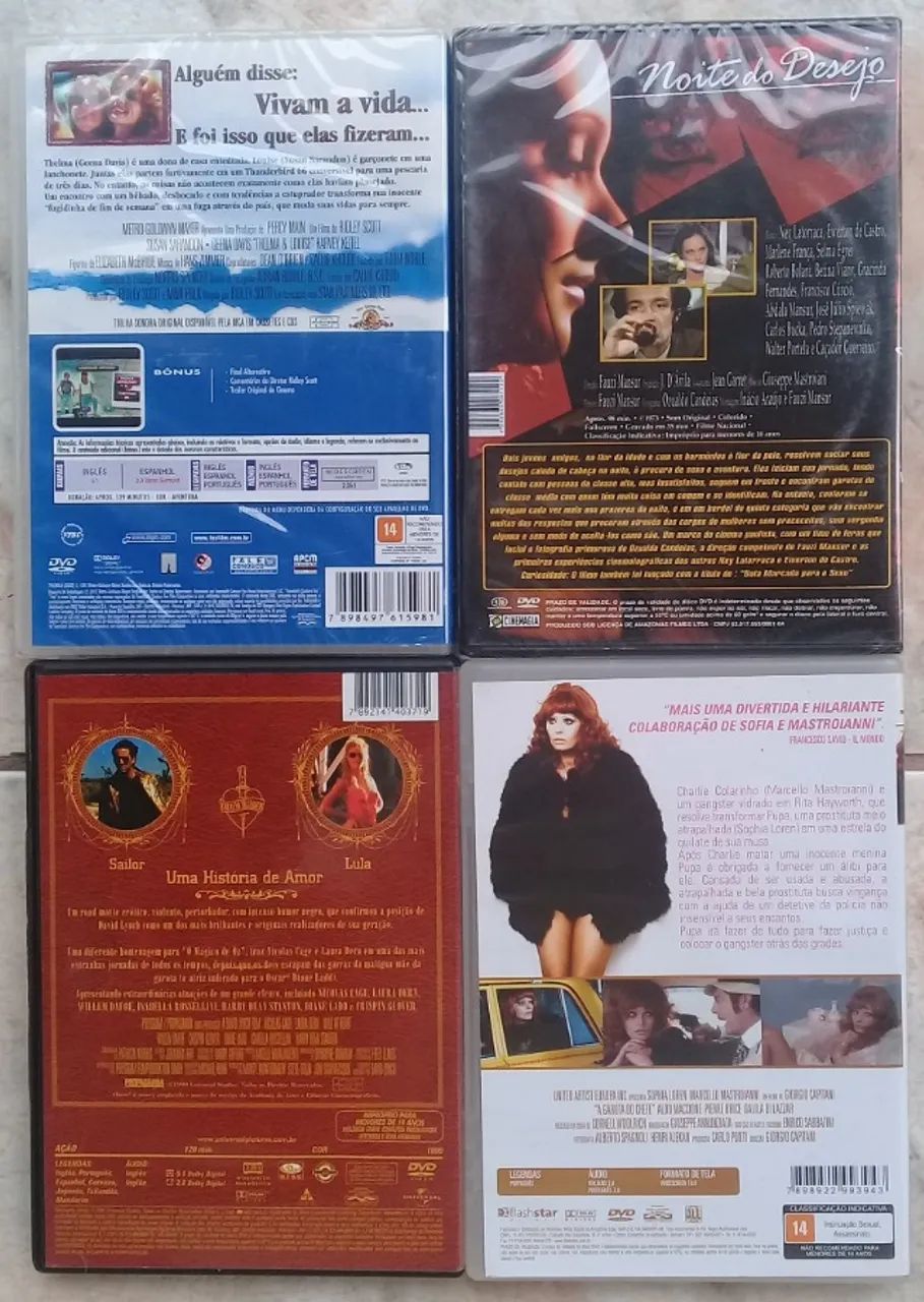 Thelma & Louise/A Noite do Desejo/Coração Selvagem+1 dvd(pacote