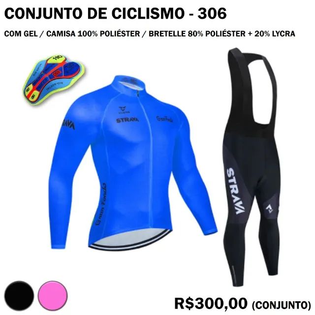 Conjunto de Ciclismo (Camisa Manga Longa com Calça) com Gel - Foto 4