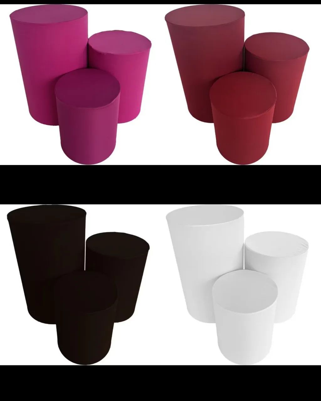 Capa cilindro cor lisa kit com 3