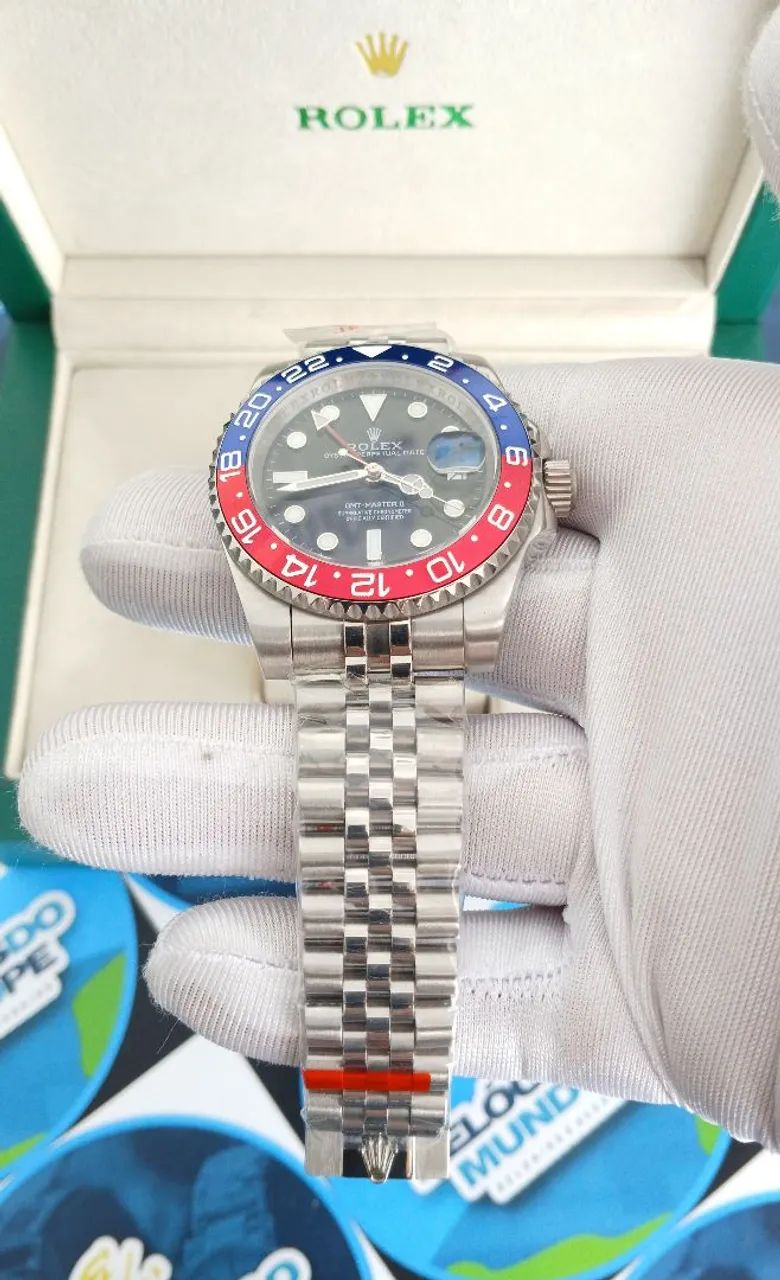 RELOGIO GMT MASTER AZUL E VERMELHO AUTOMÁTICO  - Foto 2