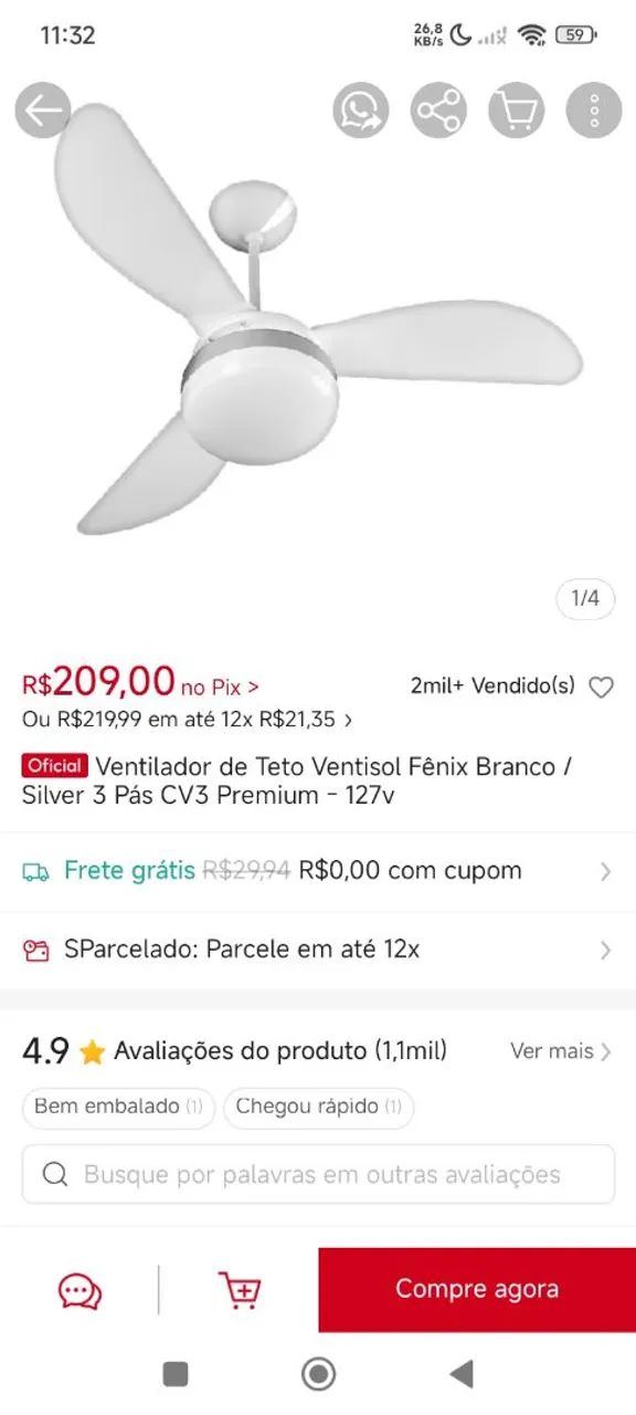 Ventilador de Teto - Foto 3