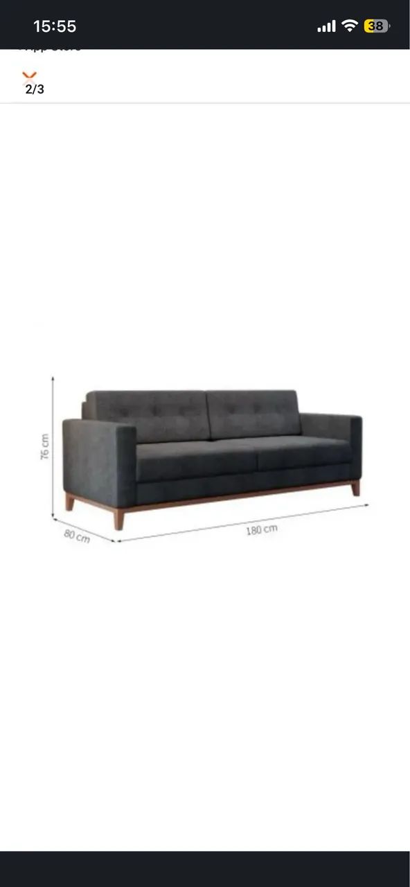 Sofá 3 Lugares NOVO - Foto 2