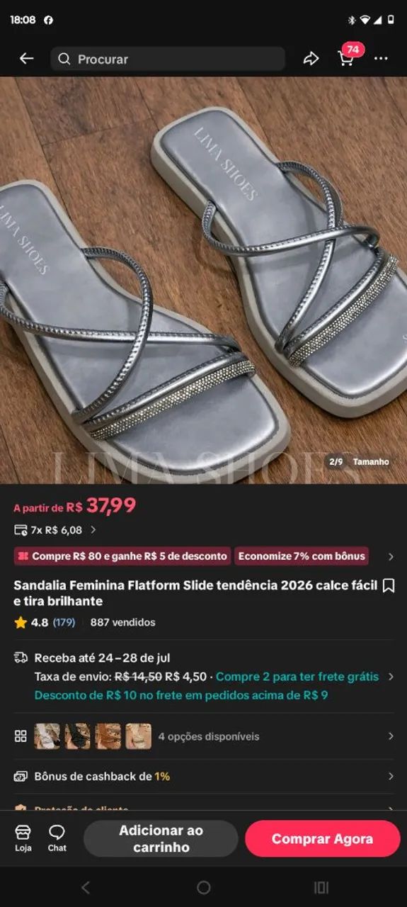 Sandália feminina flatform  - Foto 2