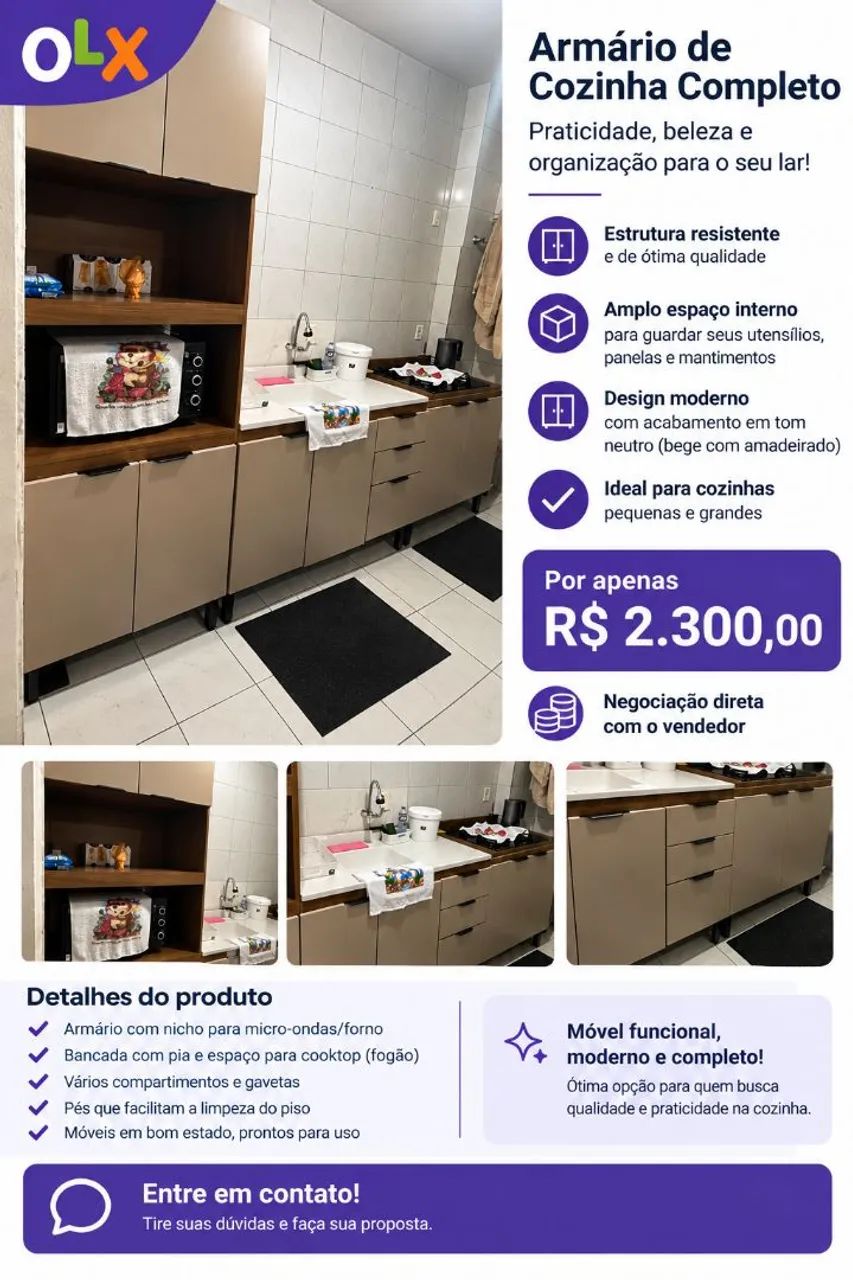 Armário de cozinha completo