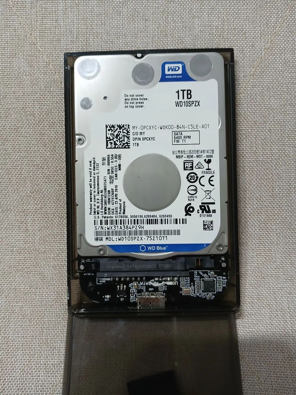 HD WD 1tb notebook com case usb