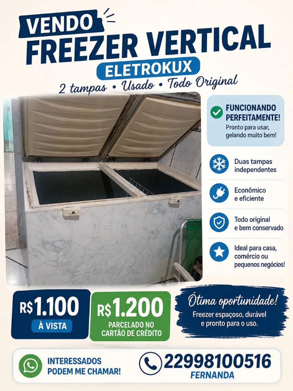 Freezer horizontal l Eletrolux 