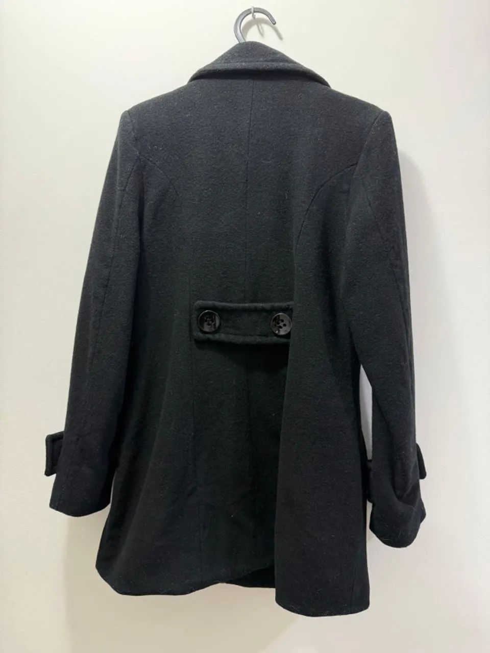 Casaco de lã preto feminino - Foto 3