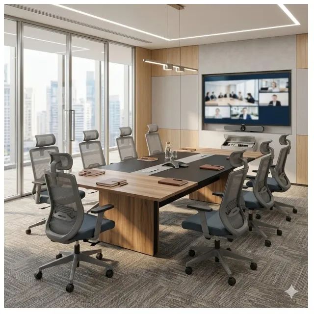 Cadeira Presidente Ergonômica Tela Cinza Apoio De Cabeça Conforto Premium - 30091 - Foto 4