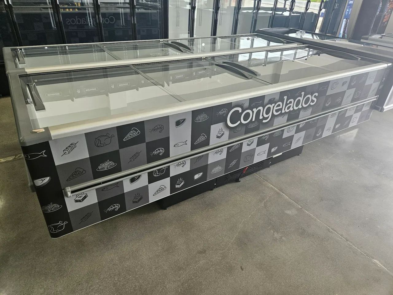 ilha de congelados 3 metros de largura 820 litros nova