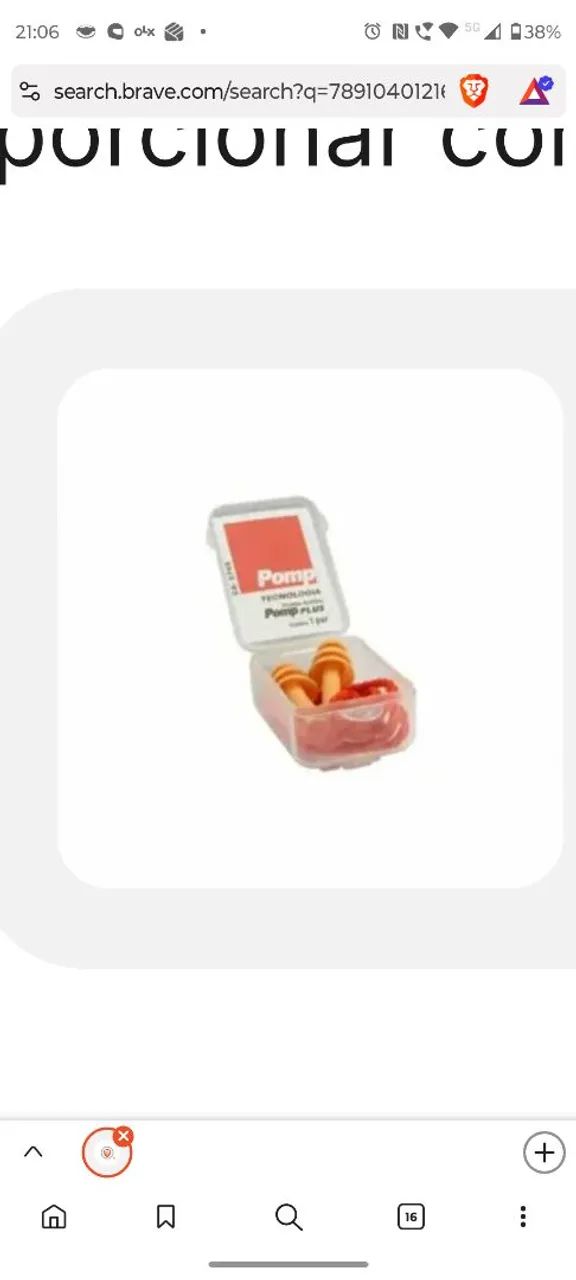 Protetor oricular com cordão laranja marca 3M com ventosa 46 unidades