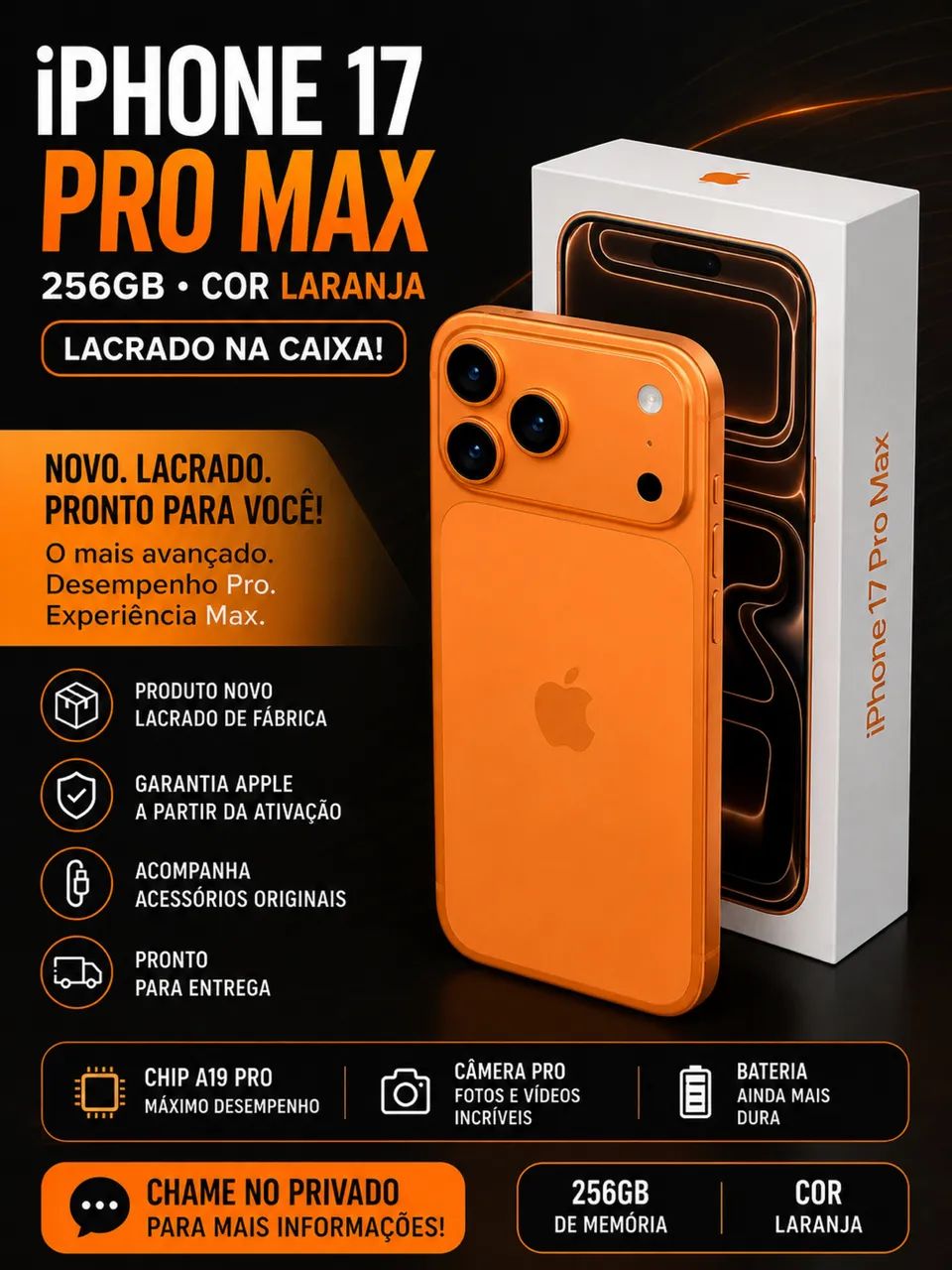 iPhone lacrado laranja 