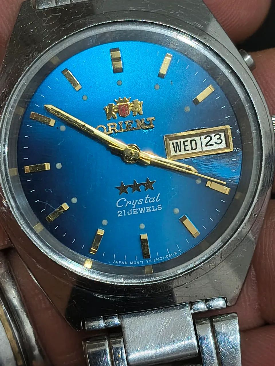 Relógio Orient automático azul 