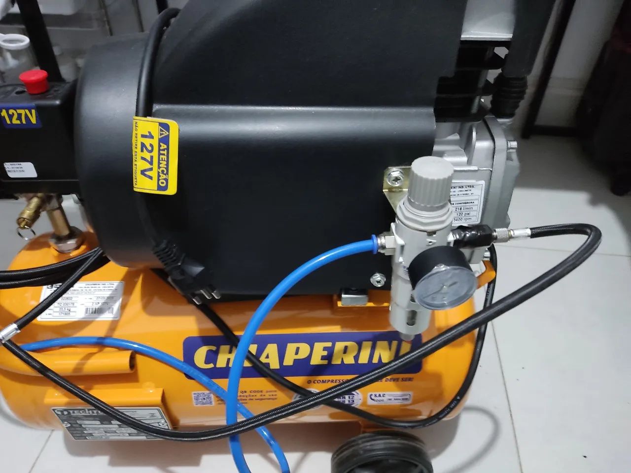 Compressor Chiaperini Com conversor para Aerógrafo - Foto 3