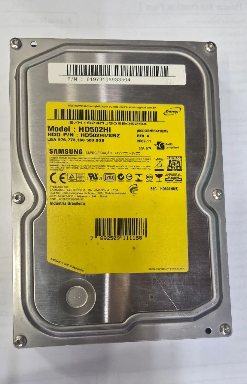 HD 500 GB Saudável