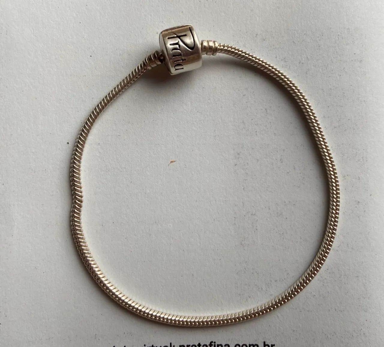 pulseira de berloques, prata fina 