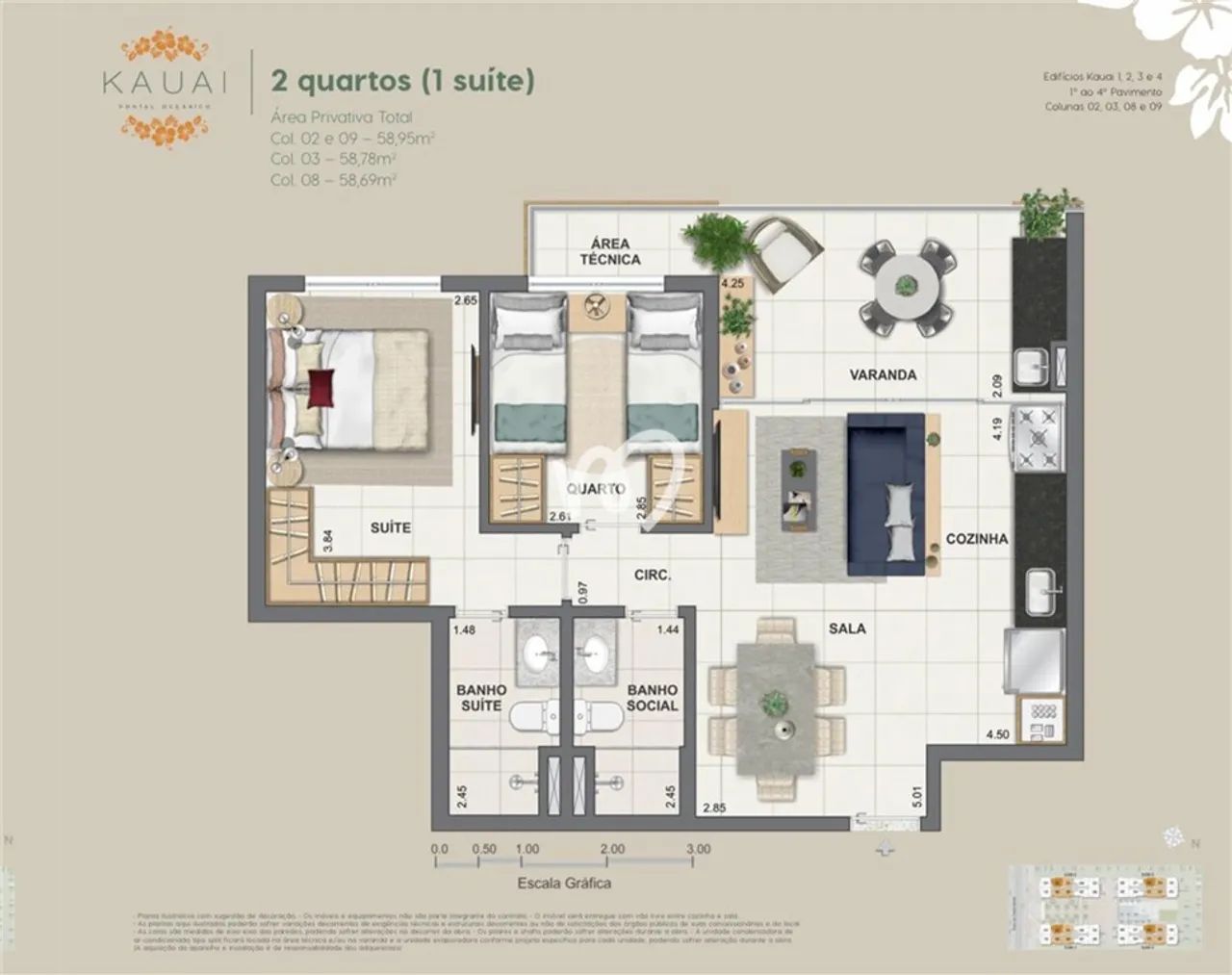 Apartamento 2 quartos, sendo 1 suíte - Foto 2