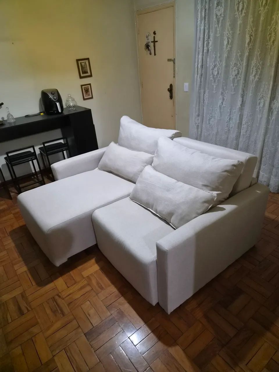 Sofá retrátil em linho cru - Foto 2