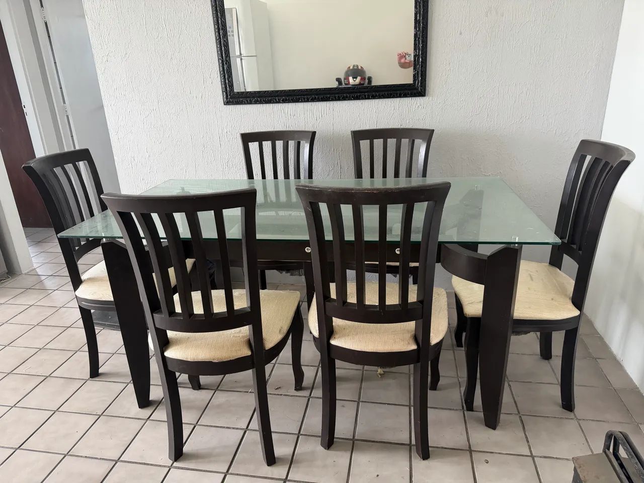 Mesa vidro com 6 cadeiras  - Foto 2