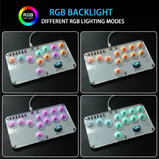 Teclado arcade leverless de acrílico (estilo Hitbox) - Foto 4