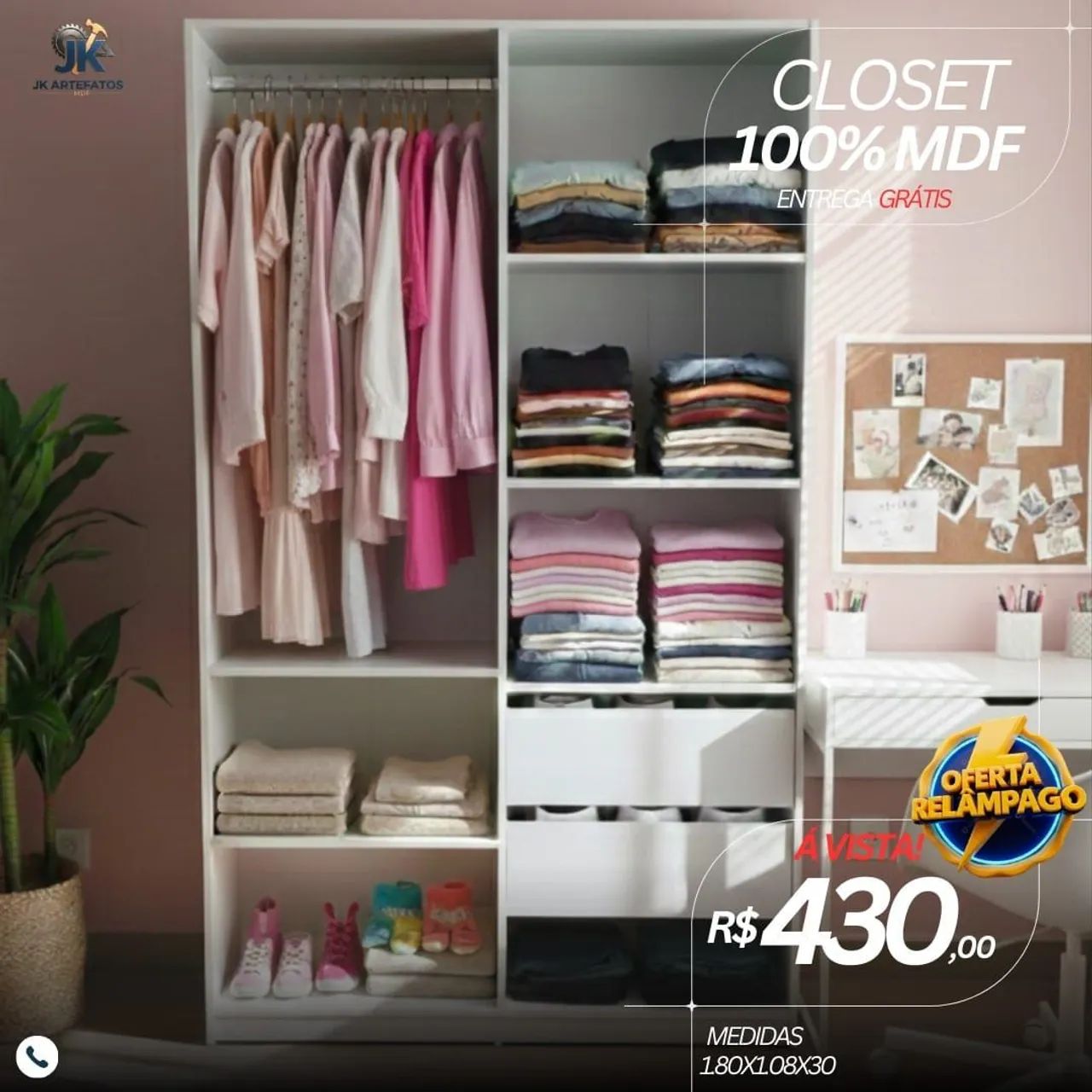 Closet roupeiro 100% MDF - Foto 4