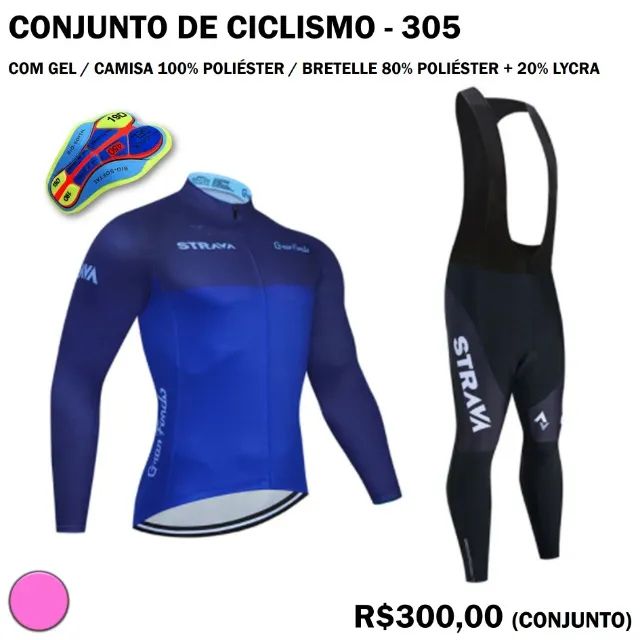 Conjunto de Ciclismo (Camisa Manga Longa com Calça) com Gel - Foto 5