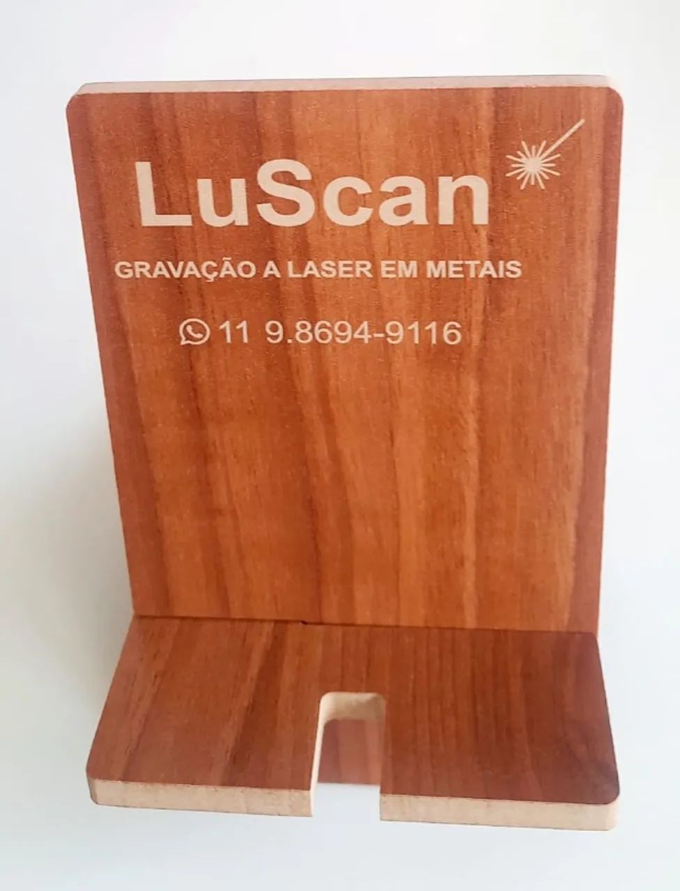 Kit 10 suporte celular personalizado MDF com gravação ideal brindes - Foto 5