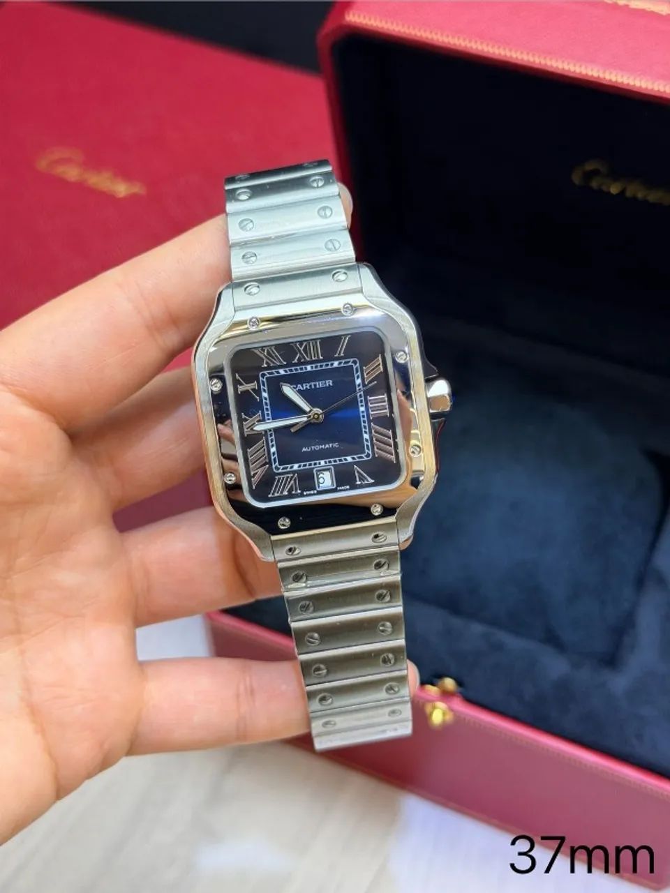 Relógio Cartier Santos automático com pulseira de troca rápida - Foto 2