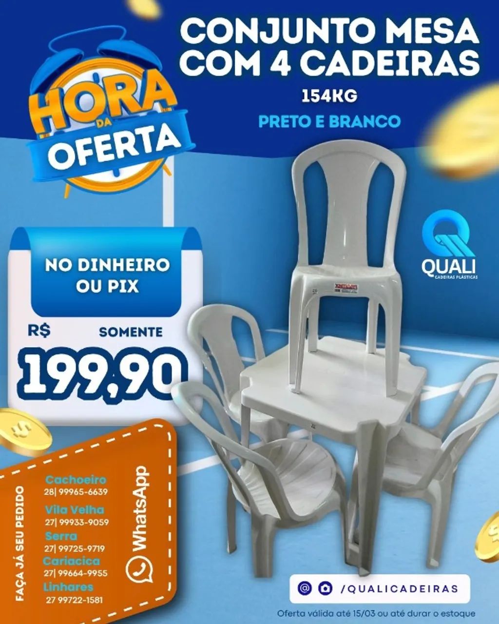 Conjunto Mesa com 4 Cadeiras