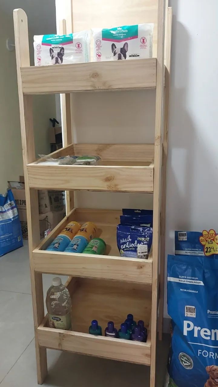Prateleira 100% Pinus Para Loja Estilo Rústico  - Foto 3