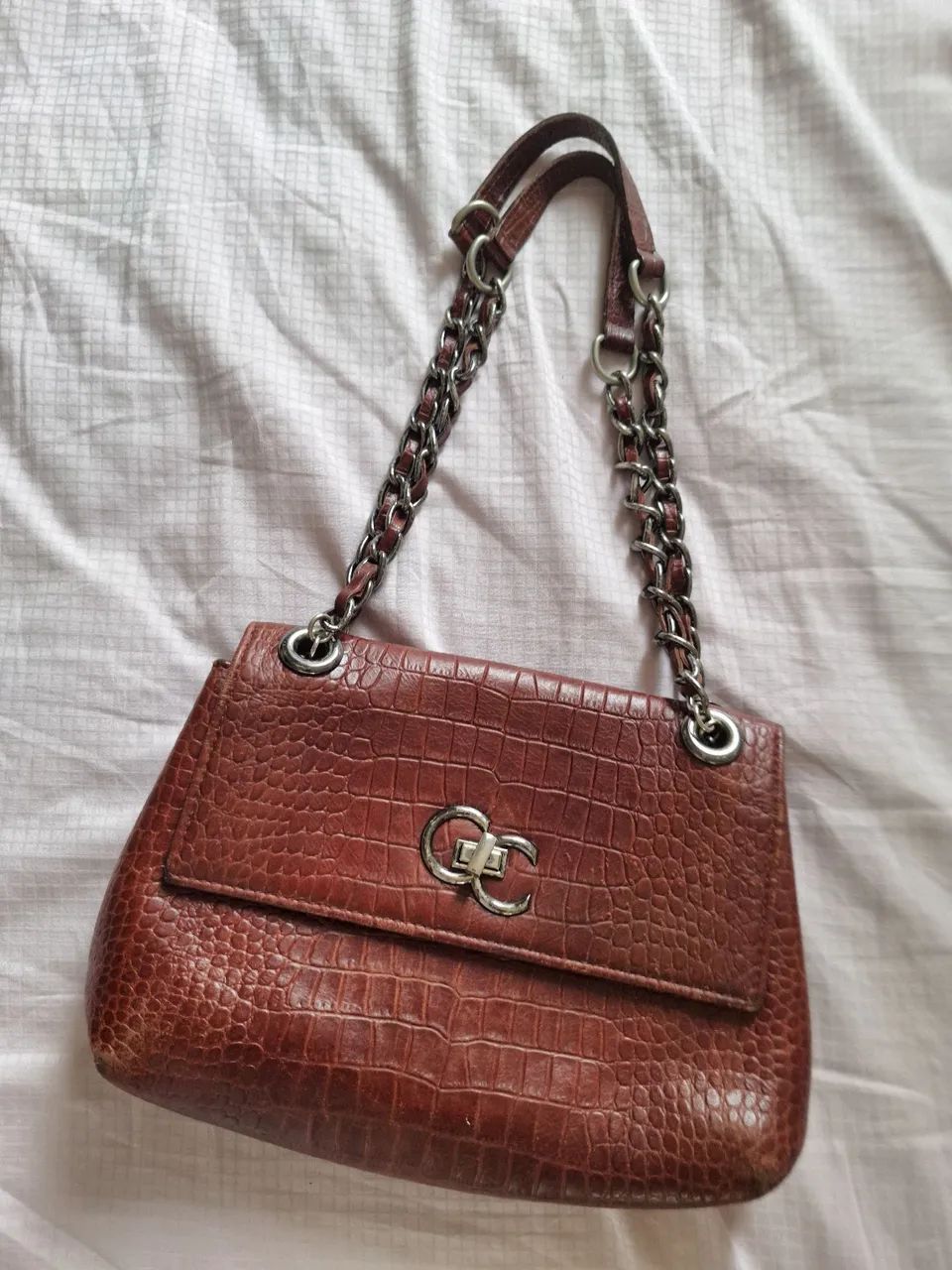 Bolsa corello couro croco original ombro - Foto 2