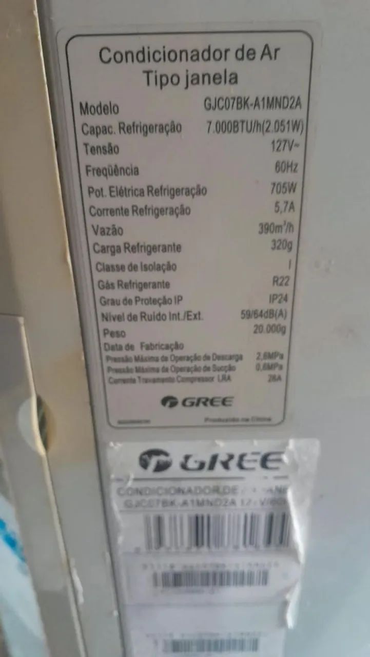 Ar condicionado 7.500 btus 