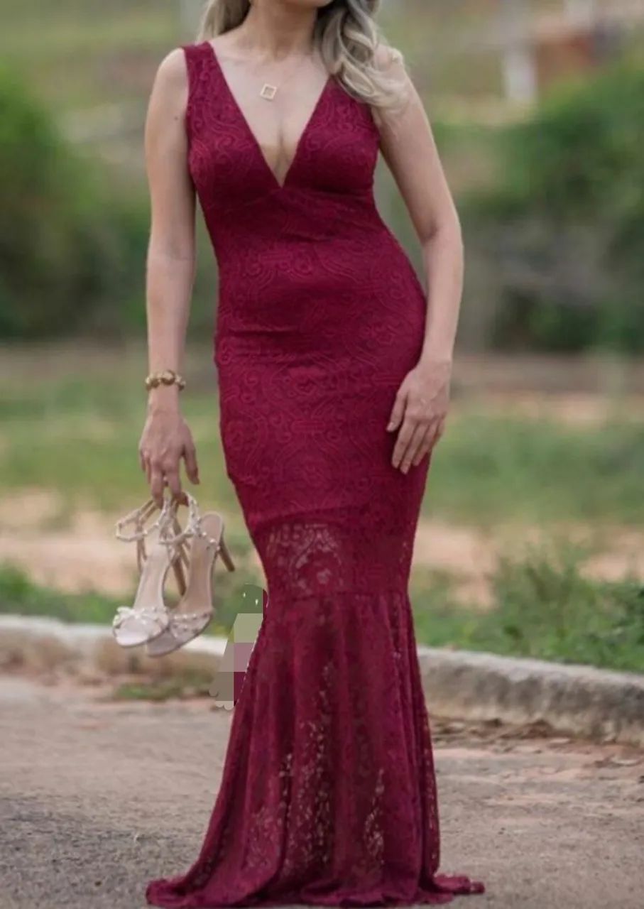 Vestido festa (marsala)