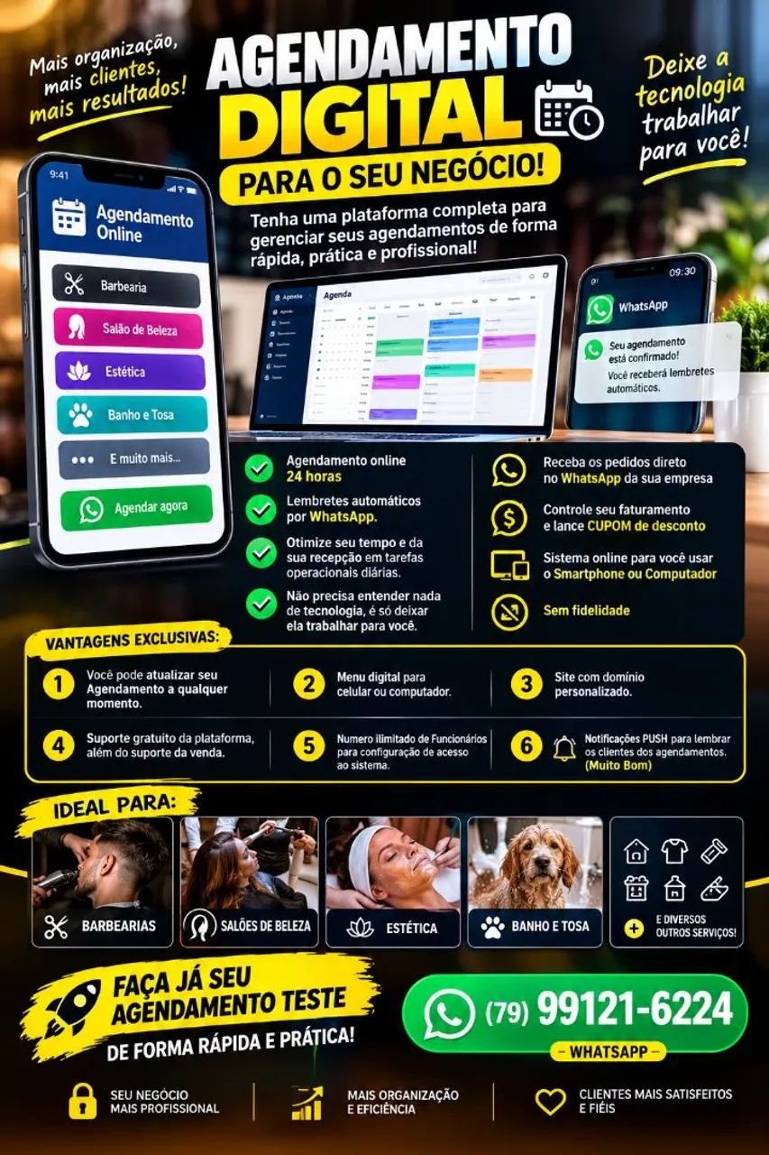 Criação de Agendamento Digital para serviços e empresas 