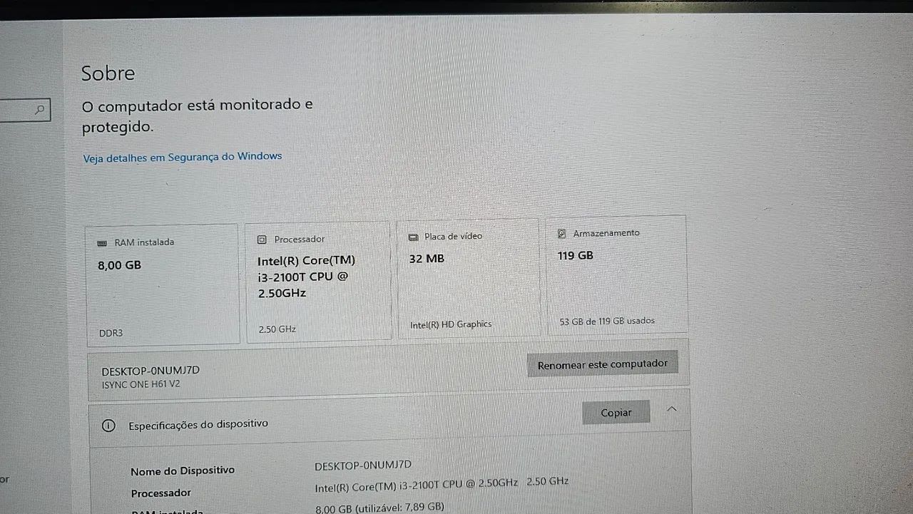 Pc i3 8gb SSD