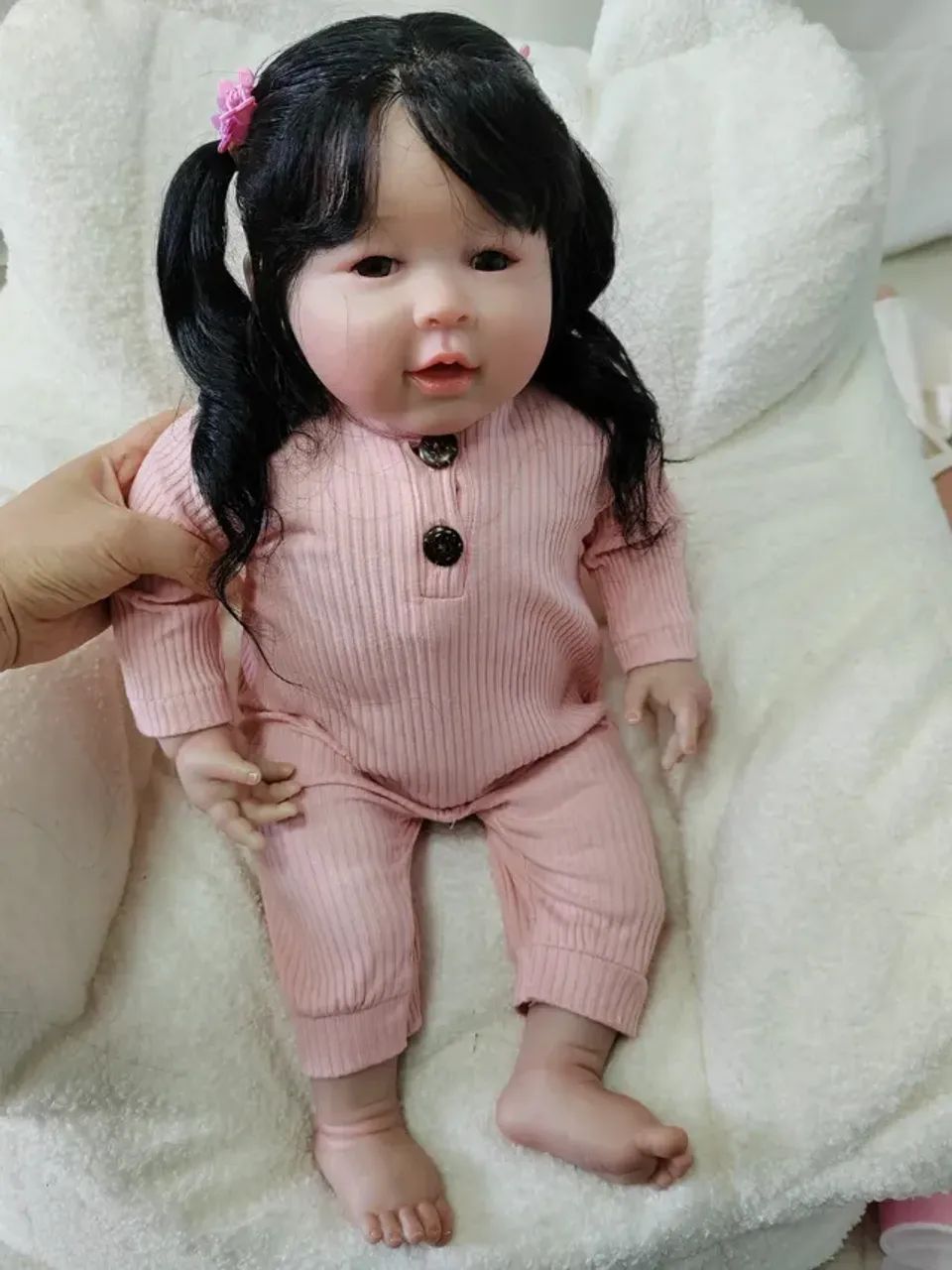 Boneca Bebê Reborn Oriental Japonesa Realista 60cm  - Foto 2