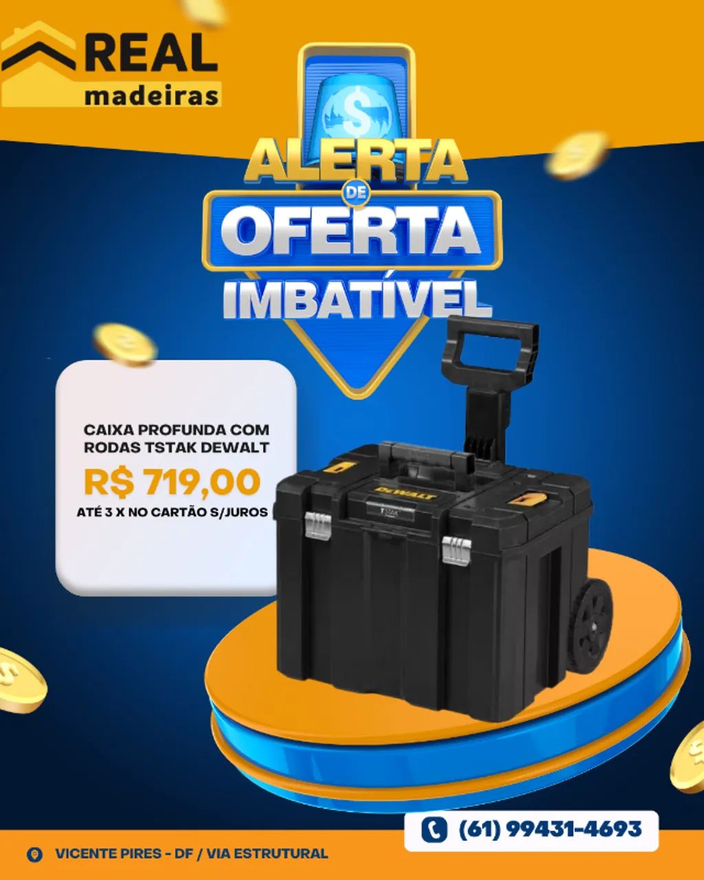 CAIXA PROFUNDA COM RODAS   TSTAK 