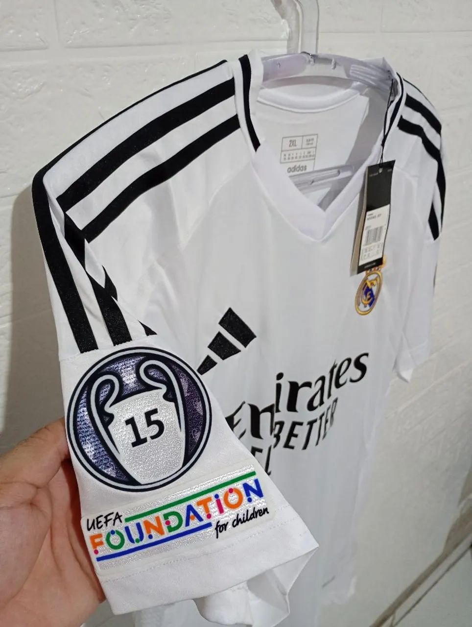 Camisa Real Madrid 2024/25 MBAPPÉ 9 + Pathcs UEFA FOUNDATION e CHAMPIONS - Foto 3