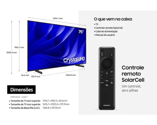 Smart TV Samsung 75 Crystal UHD 4K - Foto 2