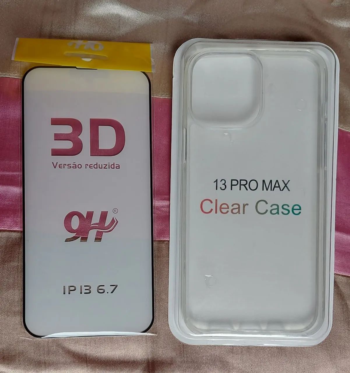 Película 3d (c/ kit de aplicação) + case silicone transparente p/ iPhone 13 pro max - Foto 2