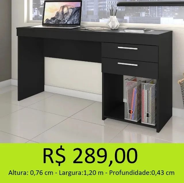 Escrivaninha de 1,20 com duas gavetas - temos a pronta entrega  - Foto 2