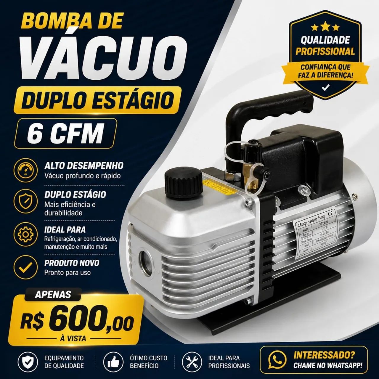 Bomba de vácuo 6cfm NOVA